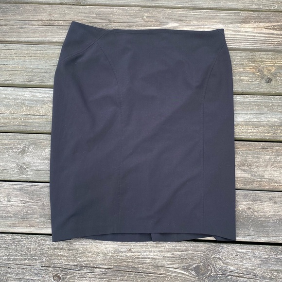 Metro 7 black skirt back flounce back zipper size 16 - Picture 1 of 7